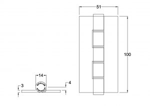 A140SNA - Aluminium Blank Butt Hinge - Undrilled - Image 2