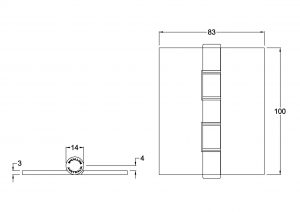 A142SNA - Aluminium Blank Butt Hinge - Undrilled - Image 2