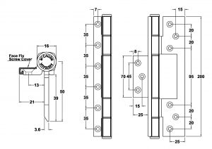 A20040SNA - Aluminium Frame-fold Interleaf Hinge - Concealed Face Fix - Image 2