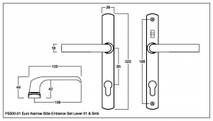5500 Series Euro Narrow Stile Plate Door Furniture - Image 2