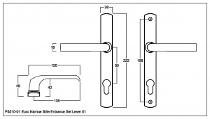 5500 Series Euro Narrow Stile Plate Door Furniture - Image 3