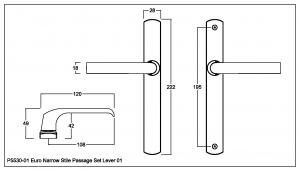 5500 Series Euro Narrow Stile Plate Door Furniture - Image 5