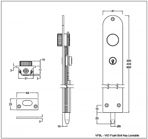 VFBL - VIO Flush Bolt Key Lockable